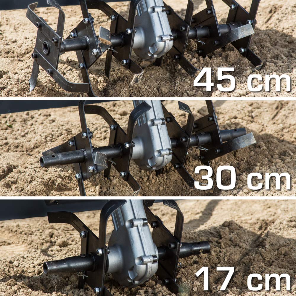 IKRA Elektro Bodenhacke Kultivator FEM1500, flexible Arbeitsbreite 17-45cm, Arbeitstiefe bis 23cm