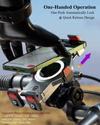 BRCOVAN Aluminiumlegierung Motorrad Handyhalterung mit Vibrationsdämpfer, Verstellbar Handy Motorradhalterung, Diebstahlsichere Lenker Handyhalter für Fahrrad, Roller, ATV, für 4,7-7,2 Zoll Smartphone
