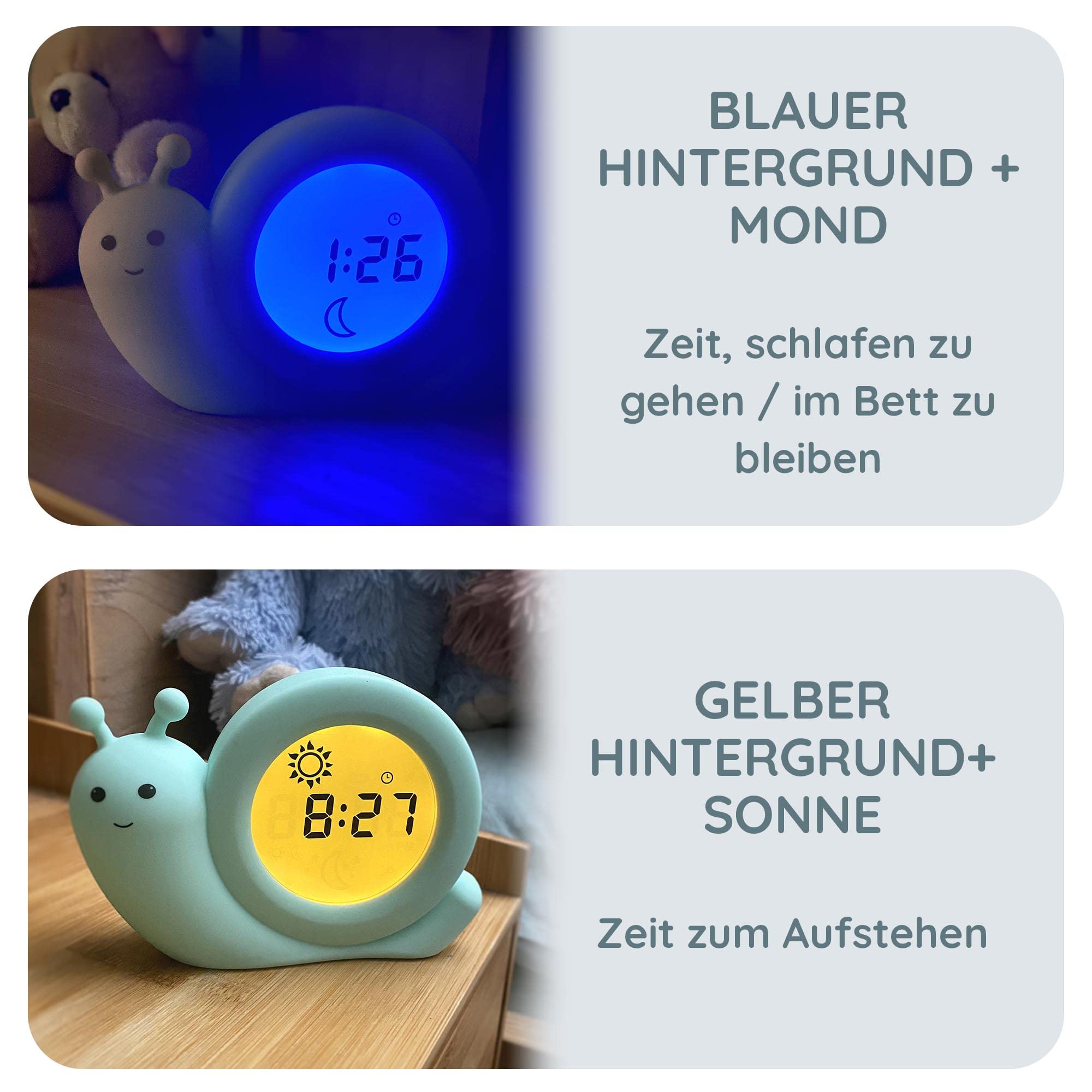 Alecto BC100BUNNY - pädagogischer Schlaftrainer, Nachtlicht und Wecker, Hase (Minzgrün)