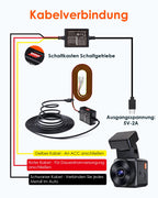 VANTRUE 5 Stufen 11,5 Ft USB-C Hardwire-Kit mit Acc für alle Dashcams, 6 Aufnahmezeiteinstellungen, 12V-24V zu 5V, 24Std. Parkmodus, kompatibel mit USB-C Dashcam