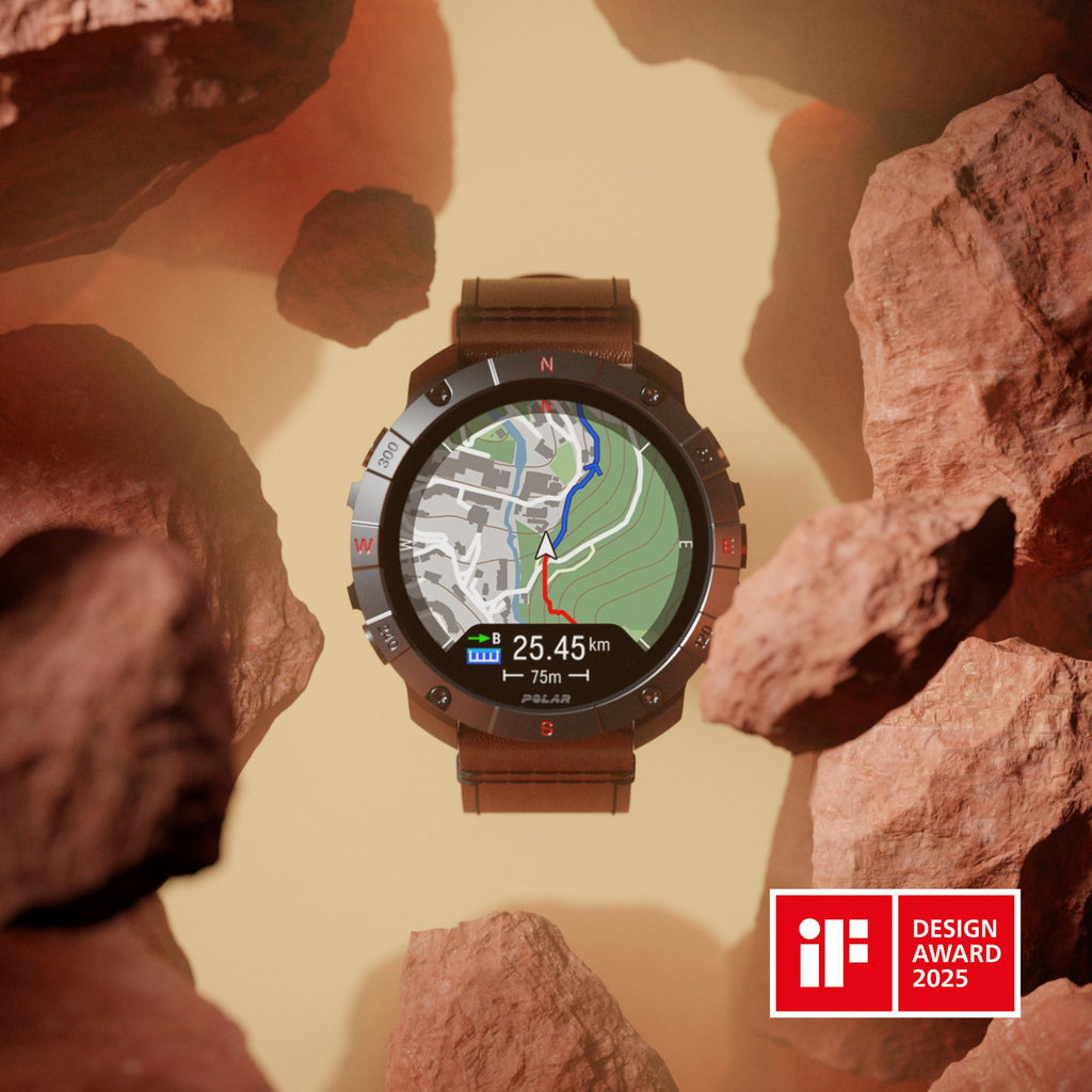 Montre Polar Grit X2 Pro Titan : Ultra robuste et performante, outils de Navigation avancés, détection de paramètres biologiques, suivi de l'entraînement et de la FC Avec Bracelet en Cuir en Plus.