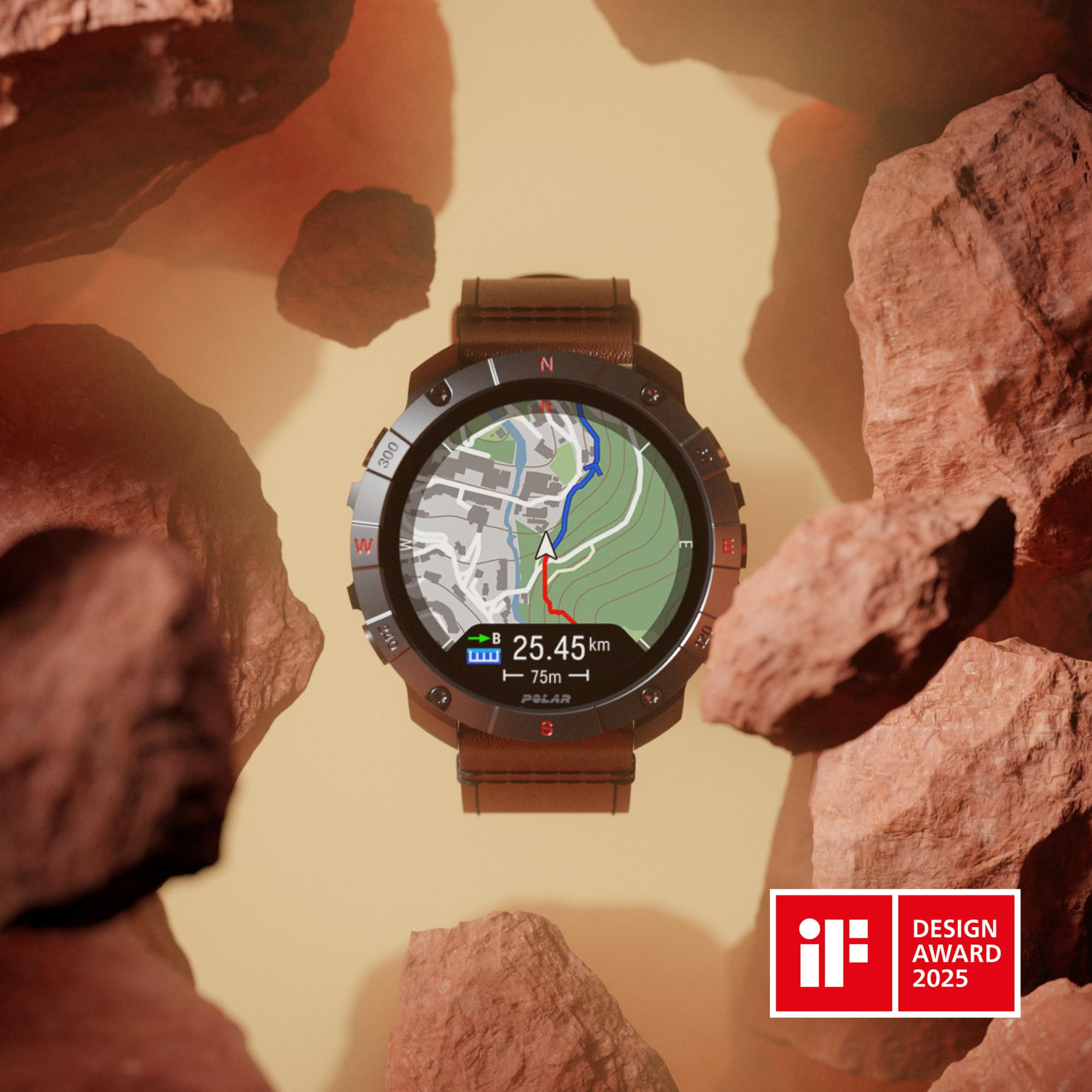 Montre Polar Grit X2 Pro Titan : Ultra robuste et performante, outils de Navigation avancés, détection de paramètres biologiques, suivi de l'entraînement et de la FC Avec Bracelet en Cuir en Plus.