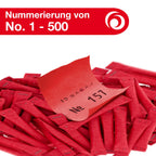 herlitz Gewinnlose nummeriert, 1-500, 10x50 Stück, Farbe Rot, Tombola, Gewinnspiel