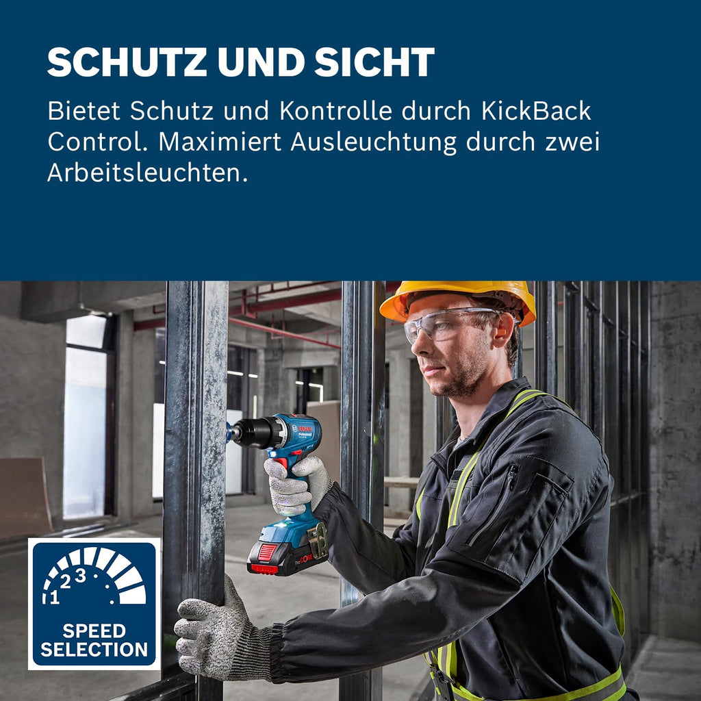 Bosch Professional 18V System Akku-Bohrschrauber GSR 18V-65 (bürstenloser Motor, Kopflänge 166)