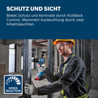 Bosch Professional 18V System Akku-Bohrschrauber GSR 18V-65 (bürstenloser Motor, Kopflänge 166, inkl. 2x Akku ProCORE18V 4.0Ah, 82 tlg. Zubehör, L-Case)