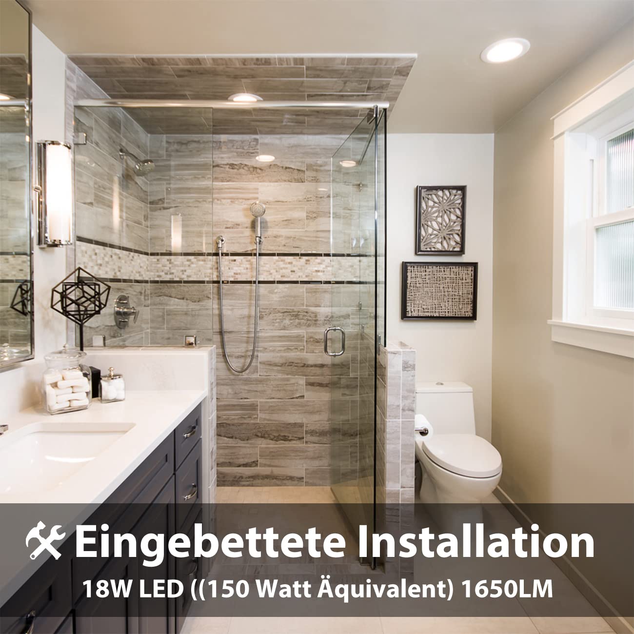 LVWIT 2x 18W Ultraslim LED Einbauleuchten, ersetzt 150W Halogen, runde Deckenleuchte mit Treiber, Neutralweiß 4000K, 1650 lm, AC 230V, Downlight/Einbaustrahler/Einbauspots (2er Pack)