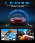 WiFi Dashcam Auto Vorne Hinten,4K+1080P,Auto Kamera,App-Steuerung Autokamera mit 64G SD-Karte,170°+140° Ultraweitwinkel,Mini 1.47 Zoll,Nachtsicht,WDR,G-Sensor,Loop-Aufnahm,Parküberwachung
