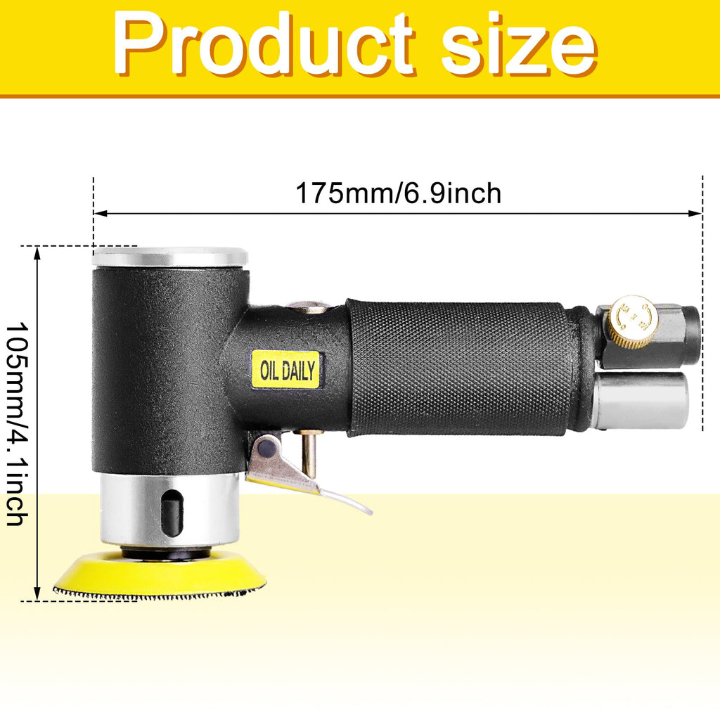 Mini Poliermaschine,druckluft Polierer 25mm 50mm 80mm Exzenter Schleifer Druckluft Winkelschleifer Poliermaschin/polierer Mit 24tlg Polierschwämme Polierpad Polierschleifmaschine Set für Auto