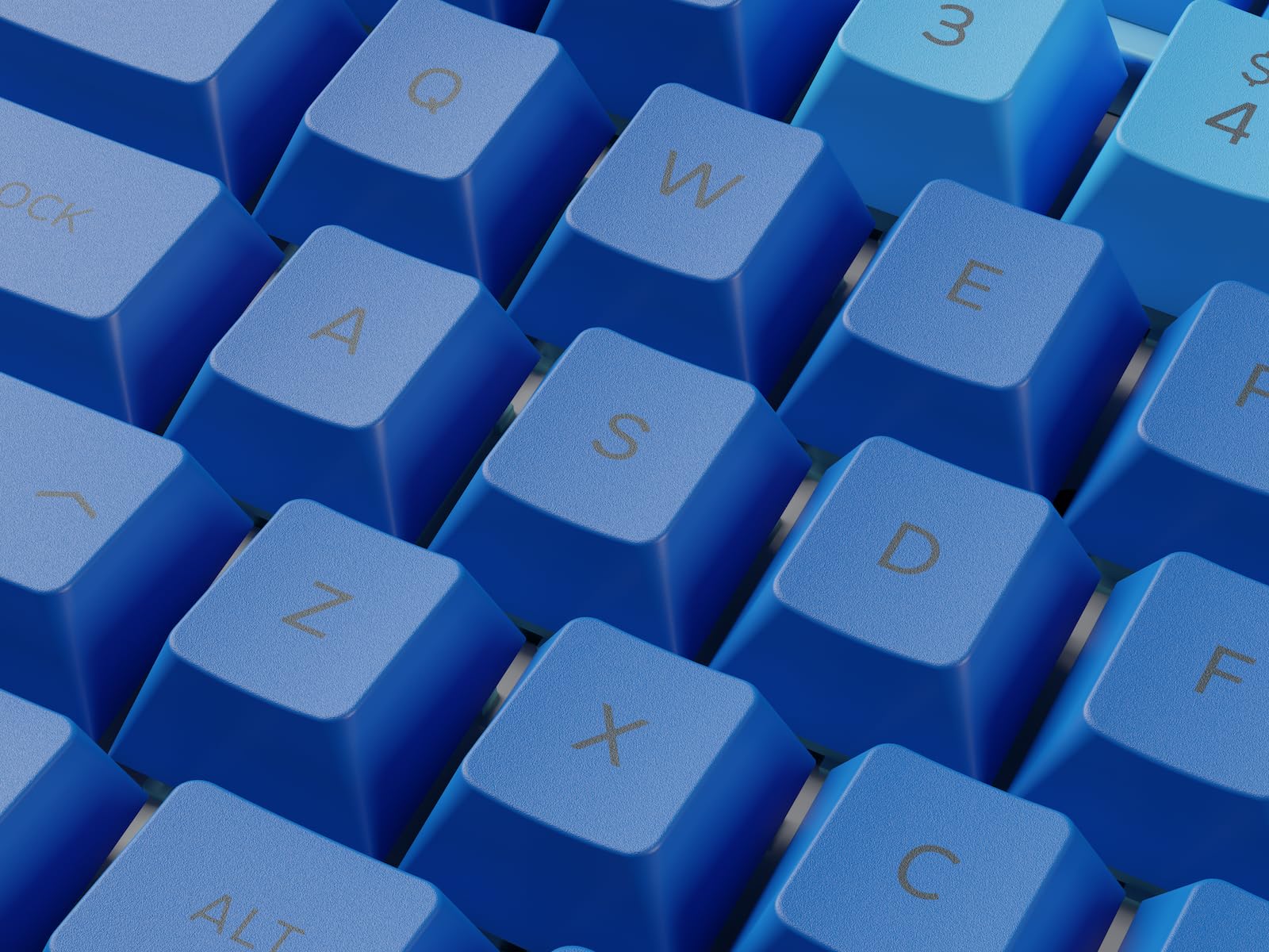 Glorious Gaming 115x GPBT-Keycaps - Cherry-Profil, äußerst widerstandsfähiger PBT-Kunststoff, optisch EIN Blickfang, überragende Akustik, Originalschrift, Deutsch Layout - Ocean