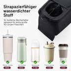 Kinderwagen Organizer Universal mit Isolierten Getränkehalter/Becherhalter, Momcozy Buggy Kinderwagentasche Baby Zubehör mit Reißverschlusstasche, Schultergurt und Stauraum für Windeln&Handys, Schwarz