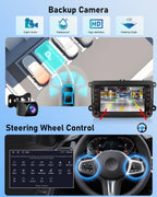 NHOPEEW 7 Zoll 2 + 64G Android Autoradio für VW Passat b6 b7 Golf 5 6 Jetta T5 EOS Polo Touran Seat Sharan - Unterstützung Drahtlos Carplay & Android Auto WiFi GPS FM RDS Mirror Link + Rückfahrkamera