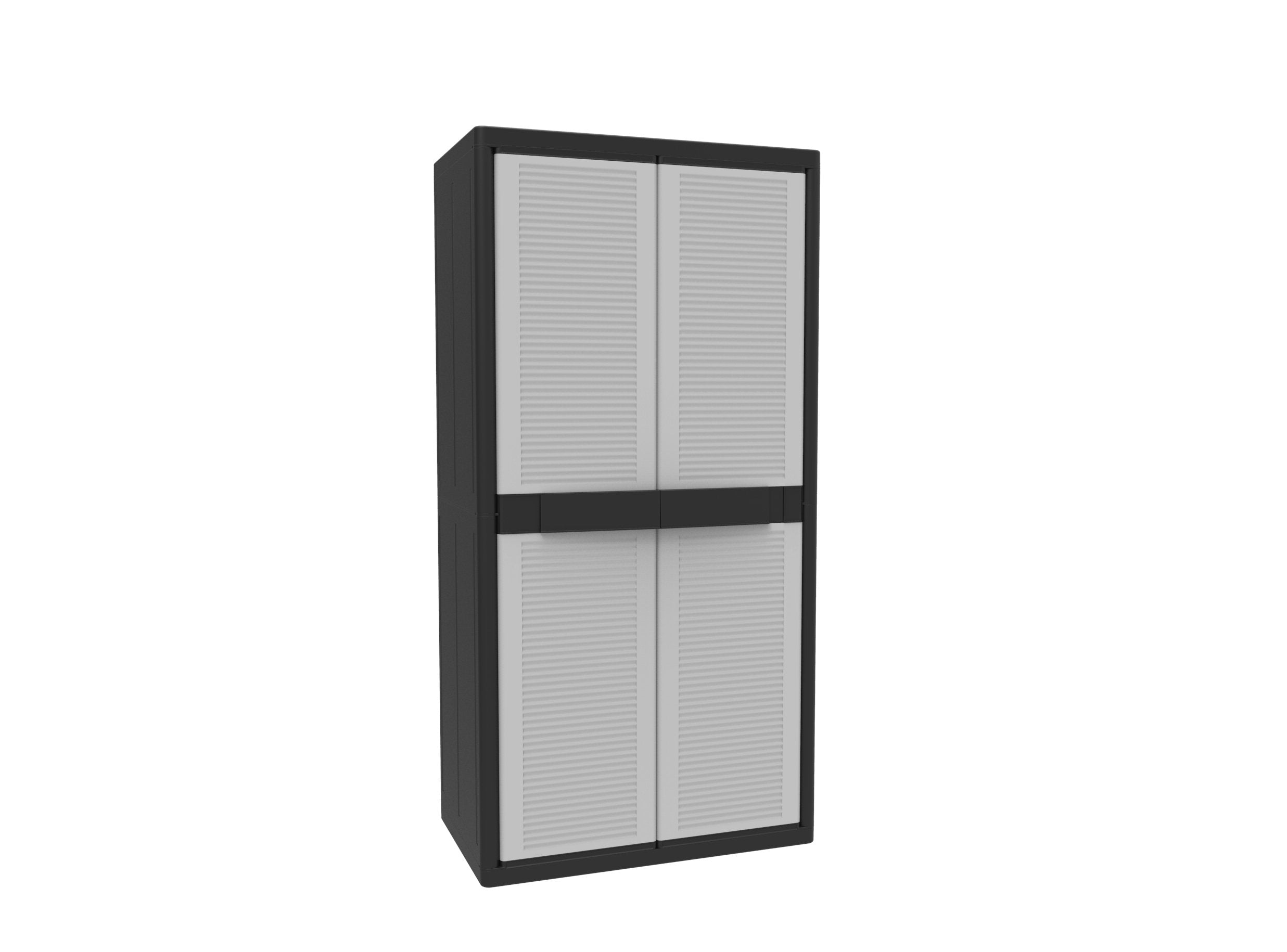 Terry Jumbo Cab 2900 Qblack, Spacious 2-Door Cabinet, 3 Internal Adjustable Shelves - 89.7x53.7x180 cm