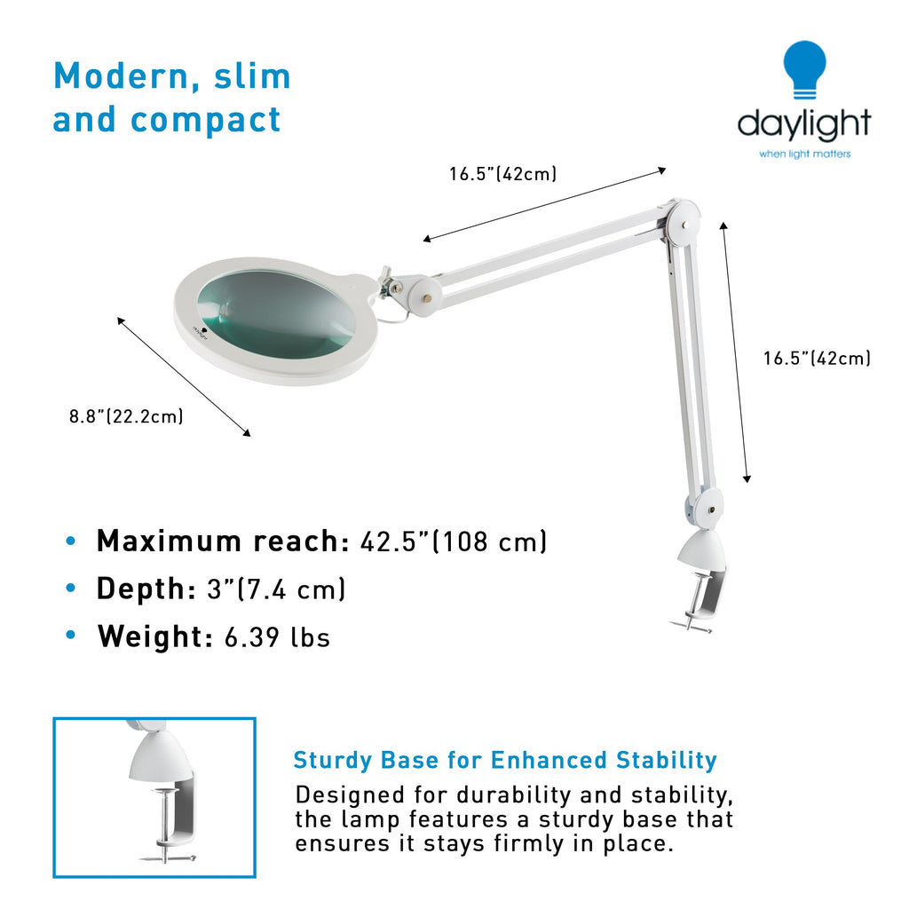 MAG Lamp XL Lupenlampe – Präzise LED-Vergrößerungslampe für Detailarbeiten, Nähen, Kosmetik & Hobby