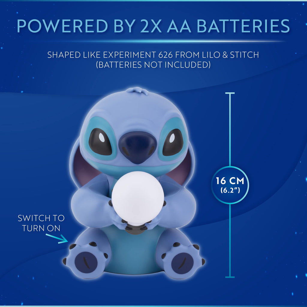 Stitch Licht - Offiziell Lizenzierte Lilo & Stitch Lampe, Disney Sammlerstück, Nachttischlampe für Schlafzimmer, Dekor für Nachtbeleuchtung, Blau
