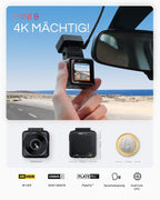 VANTRUE E1 Pro 4K HDR STARVIS 2 Dashcam Auto vorne, 5Ghz WLAN Mini Dash Cam mit CPL, GPS Sprachbefehle, 15Sek. Puffer Parküberwachung, Prima Nachtsicht, 1.54 Zoll 160°Versteckte Autokamera, max. 1TB