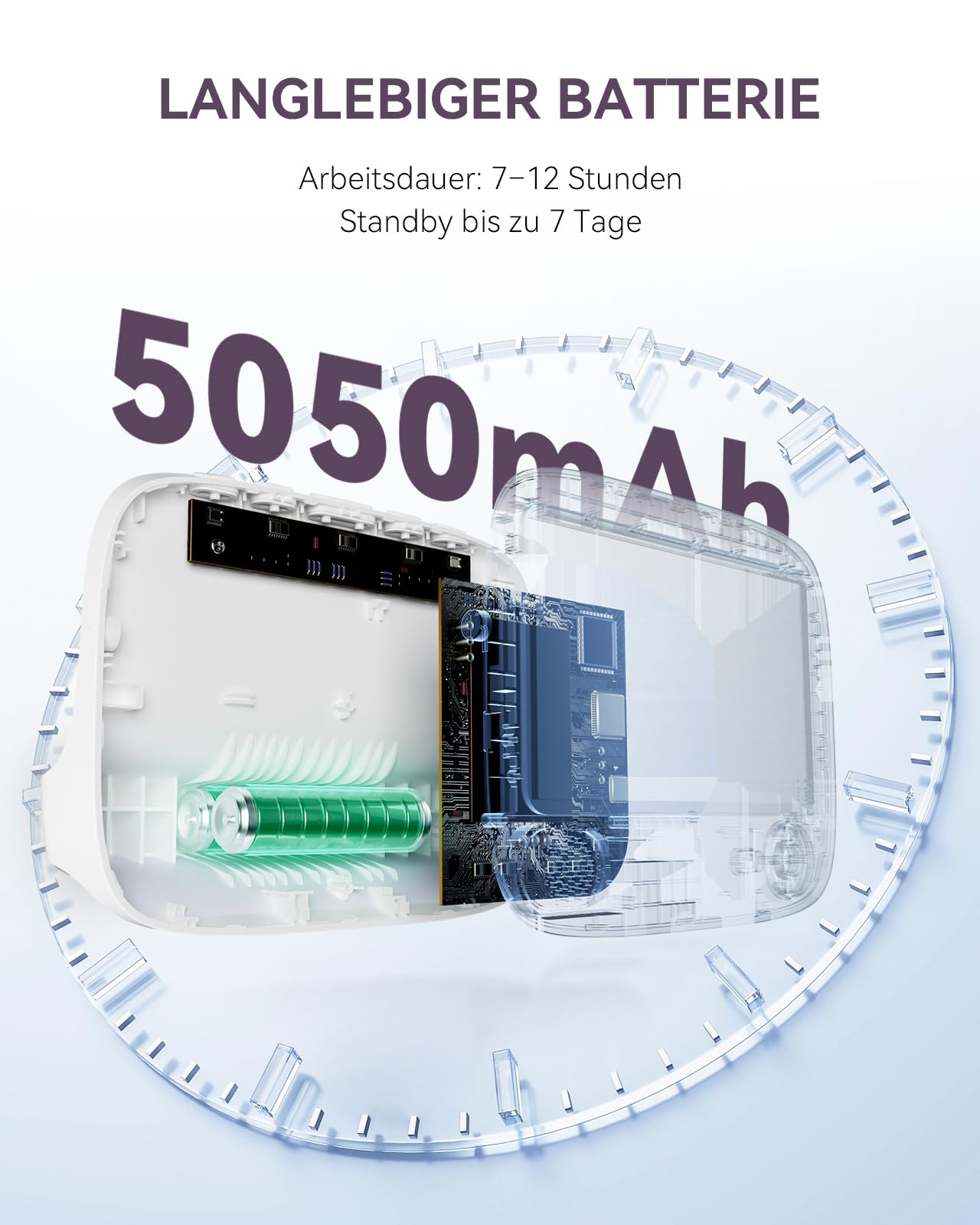 Comfyer 4 Split-Screen Smart Babyphone mit 2K Kamera, 5" HD Display WLAN Kamera Video Babyphone, IR-Nachtsicht, Automatische Verfolgung, Temp Anzeige, Bewegungs/Geräuscherkennung, App Steuern 5050mAh