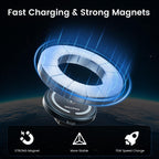 OHLPRO Magsafe Autohalterung mit Ladefunktion, 15W Schnellladegerät Handyhalterung Auto Magnet für iPhone 17 16 15 14 13 12 Pro Max Plus, Induktive Ladestation für Armaturenbrett & Lüftung, Grau