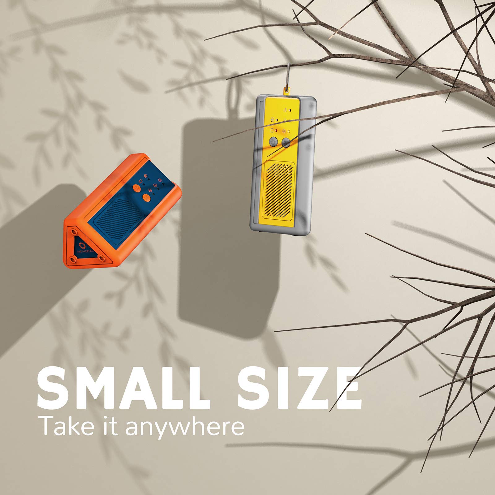 Airthereal PA1K-GO tragbarer Ozongenerator - schnurloser, batteriebetriebener Geruchsbeseitiger für Auto, Hotelzimmer, Büros, Badezimmer sowie andere, kleine Räume (blau-orange)