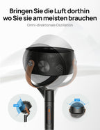 Dreo 25dB leiser Smart Standventilator, 120°+105°Omni-direktional oszillierend Ventilator mit Fernbedienung, 30M Windentfernung, 1650m³/h Luftvolume Turbo-Luftzirkulator Fans, 6 Modi 8-Geschwindigkeit