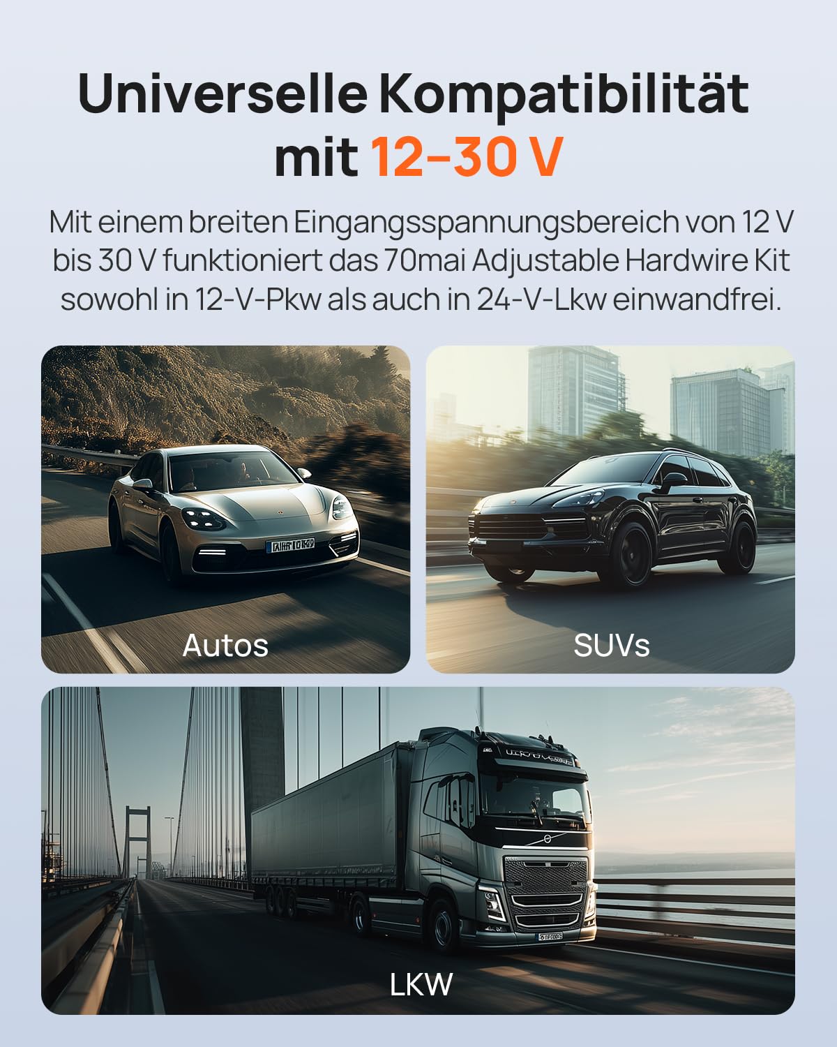 70mai Dashcam Hardwire Kit UP06, Typ-C Festverdrahtungs-Kit mit Dreistufig Einstellbarem Niederspannungsschutz, Kompatibel mit 70mai M310/A510/A810/4K Omni/T800E/T800, 24Std. Parkmodus