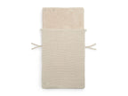 Jollein Fußsack Basic Knit Nougat - Für Babyschale Kinderautositz Gruppe 0+ und Kinderwagen - Für 3-Punkt- und 5-Punkt-Gurt - Strickmuster und Fleece Futter - Beige