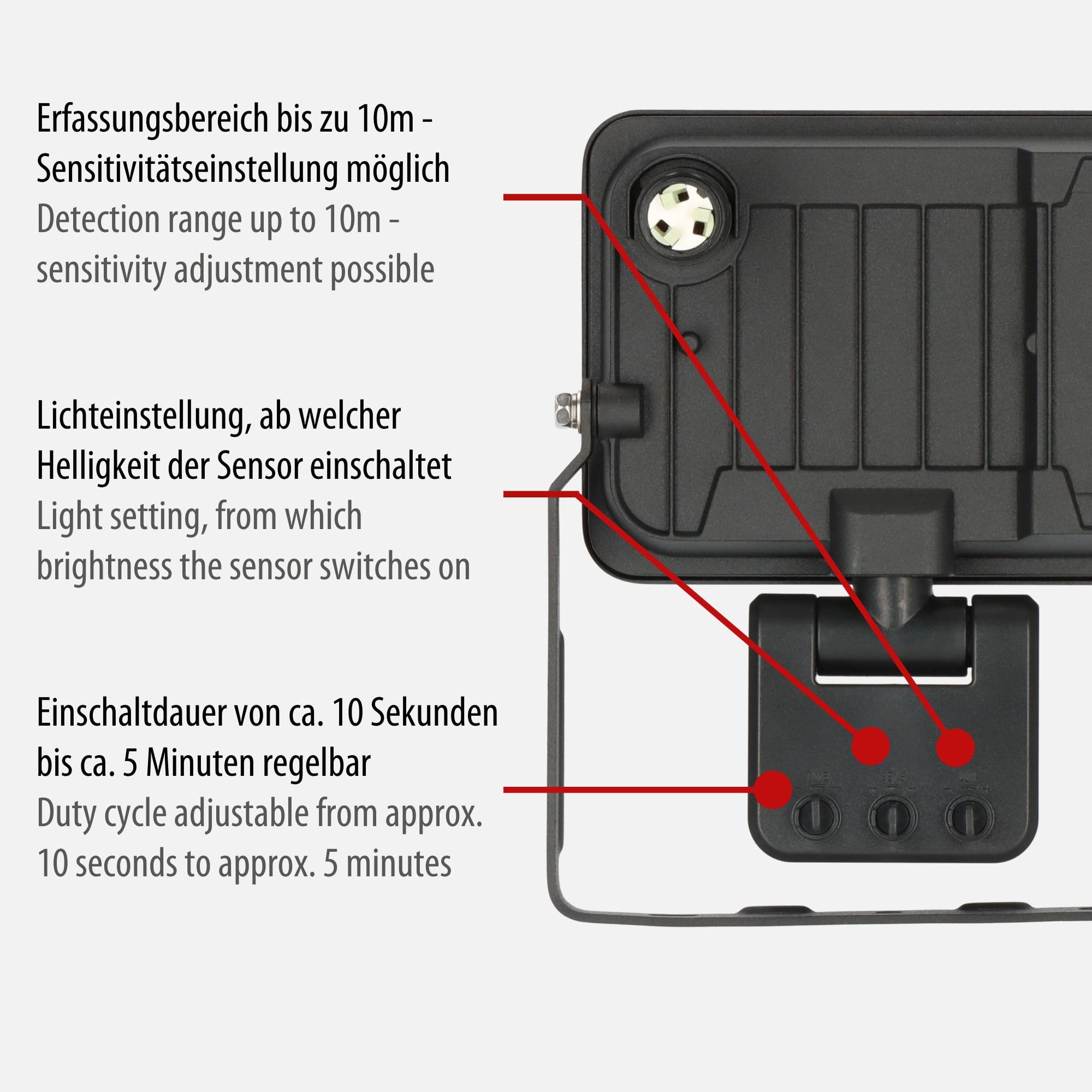 Brennenstuhl LED Strahler JARO 3060 P (LED Wandstrahler für außen IP65, 20W, 2300lm, 6500K, mit Bewegungsmelder und Dämmerungssensor)