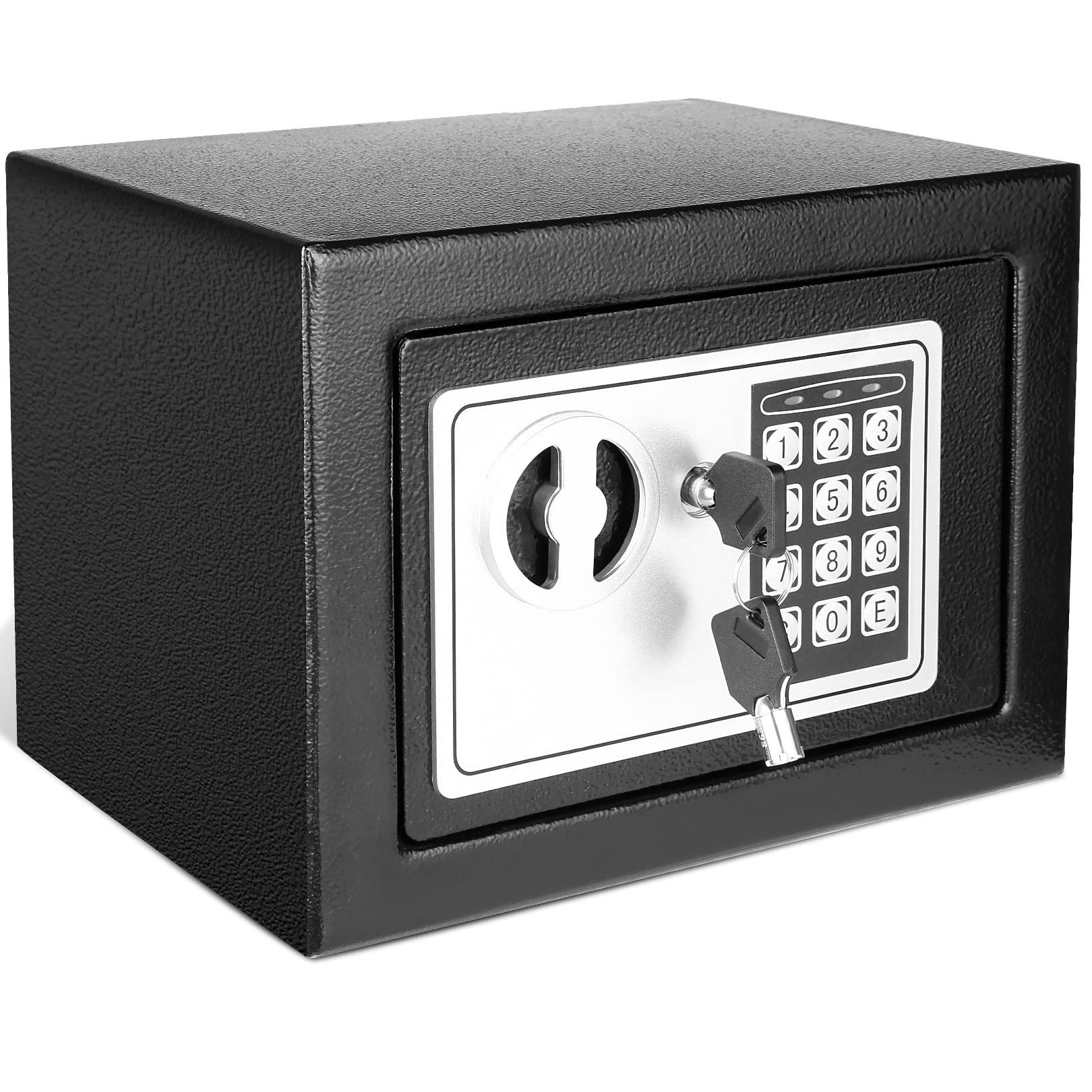 Himimi® Feuerfest Tresor, Wasserdichter Klein Elektronischer Safe, 2 x Dringend Schlüssel & Befestigungsschraube, Wandtresor mit 2 Doppelstahlbolzen Möbeltresor, Stahlsafe, 23 x 17 x 17 cm