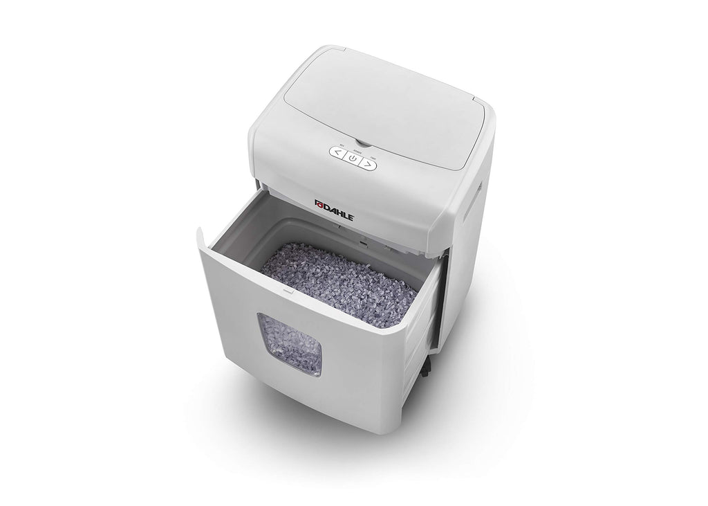 Dahle ShredMATIC 90 Aktenvernichter Autofeed (90 Blatt, P-4, Partikelschnitt, öl- und wartungsfrei, Automatischer Papiereinzug) lichtgrau/staubgrau