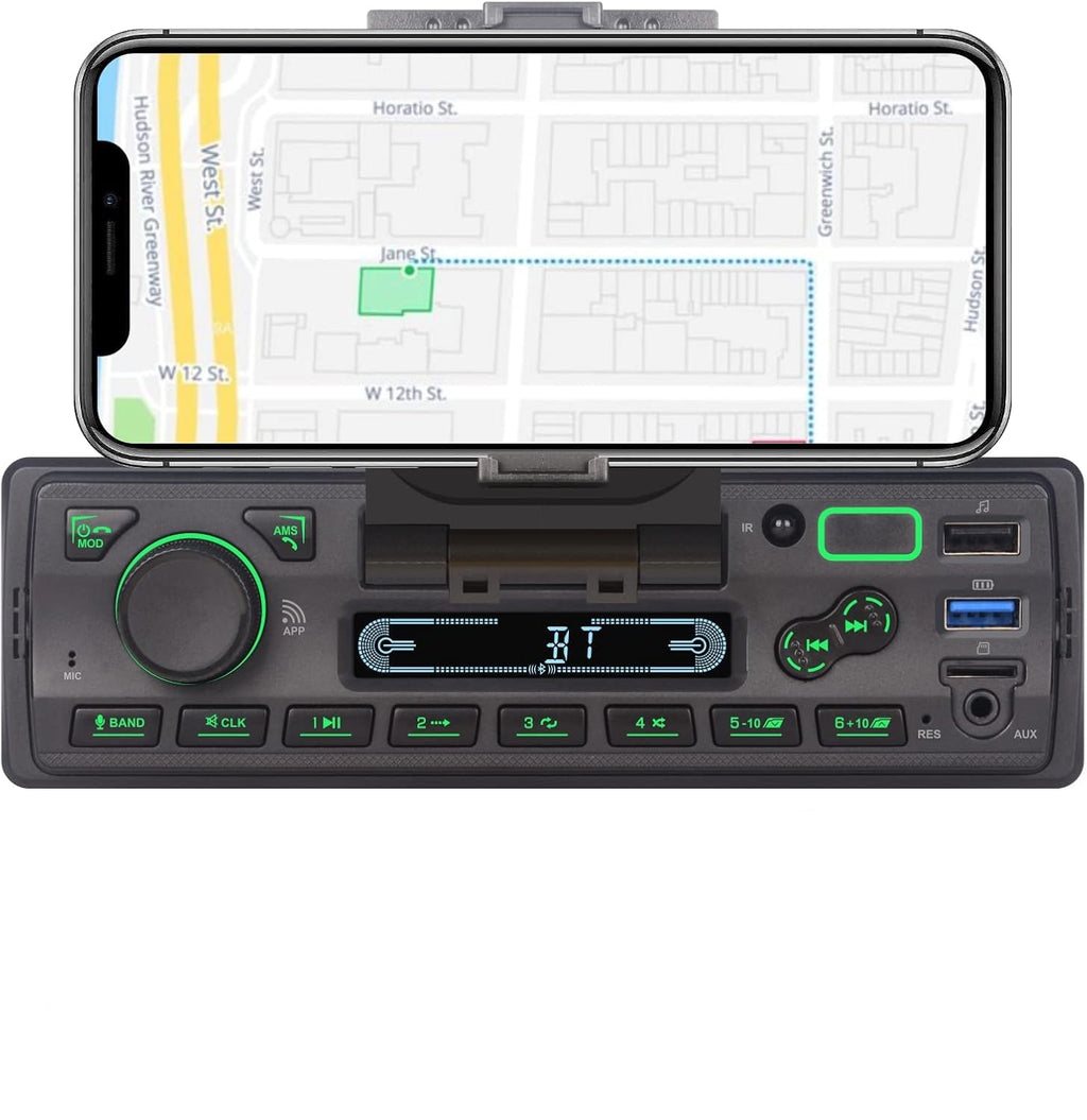 LXKLSZ Autoradio mit Bluetooth Single Din mit APP-Steuerung MP3-Player-Unterstützung Freisprechen/USB/FM/AM/TF/AUX-in/EQ-Set, Autoradio-Empfänger