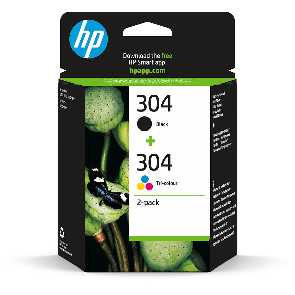HP 304 (3JB05AE) Multipack Original Druckerpatronen 1xSchwarz, 1x Farbe für HP DeskJet 26xx, 37xx, ENVY 50xx