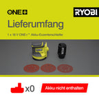 RYOBI 18 V ONE+ Akku-Exzenterschleifer RROS18-0, 125 mm Schleifteller, 2,5 mm Schwingkreis, Effiziente Farbentfernung, Kompatibel mit Werkzeugsystemen