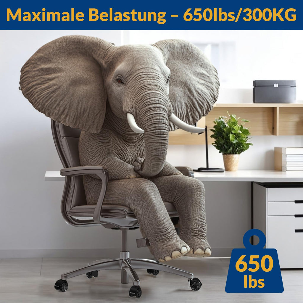 COSYLAND Bürostuhl Rollen 10mm x 22 mm - 5er Set Rollen für Bürostühle - Super Leise und Weiche für Hartböden, Parkett, Teppich, Laminat, Keine Bodenschutzmatte Nötig, Schwarz Doppelräder