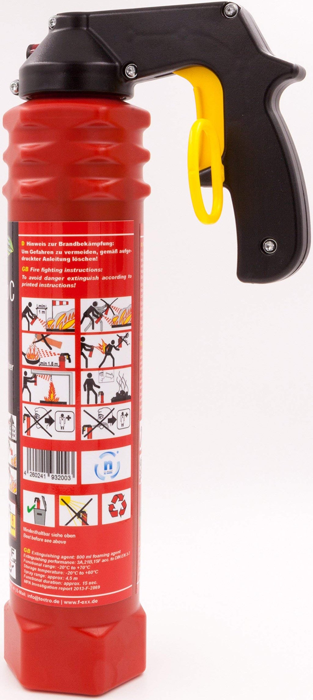 F-Exx 8.0 C - Auto-Schaum-Feuerlöscher ohne Treibgas mit Frostschutz von -20° bis +70° C Made in Germany