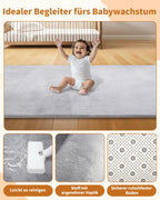 Favodormir Dicke Krabbelmatte Baby 120×120×3cm,Schaumfüllung Teppich Spielmatte Baby,Rutschfester Unterseite&Weicher Kurzflor, Pflegeleicht,Teppich Kinderzimmer,Spielmatten Für Laufgitter,Grau
