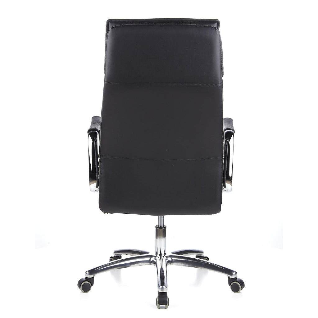 hjh OFFICE 600920 Chefsessel Bürostuhl Villa 20 Nappaleder Schwarz Büro-Sessel mit hoher Rückenlehne