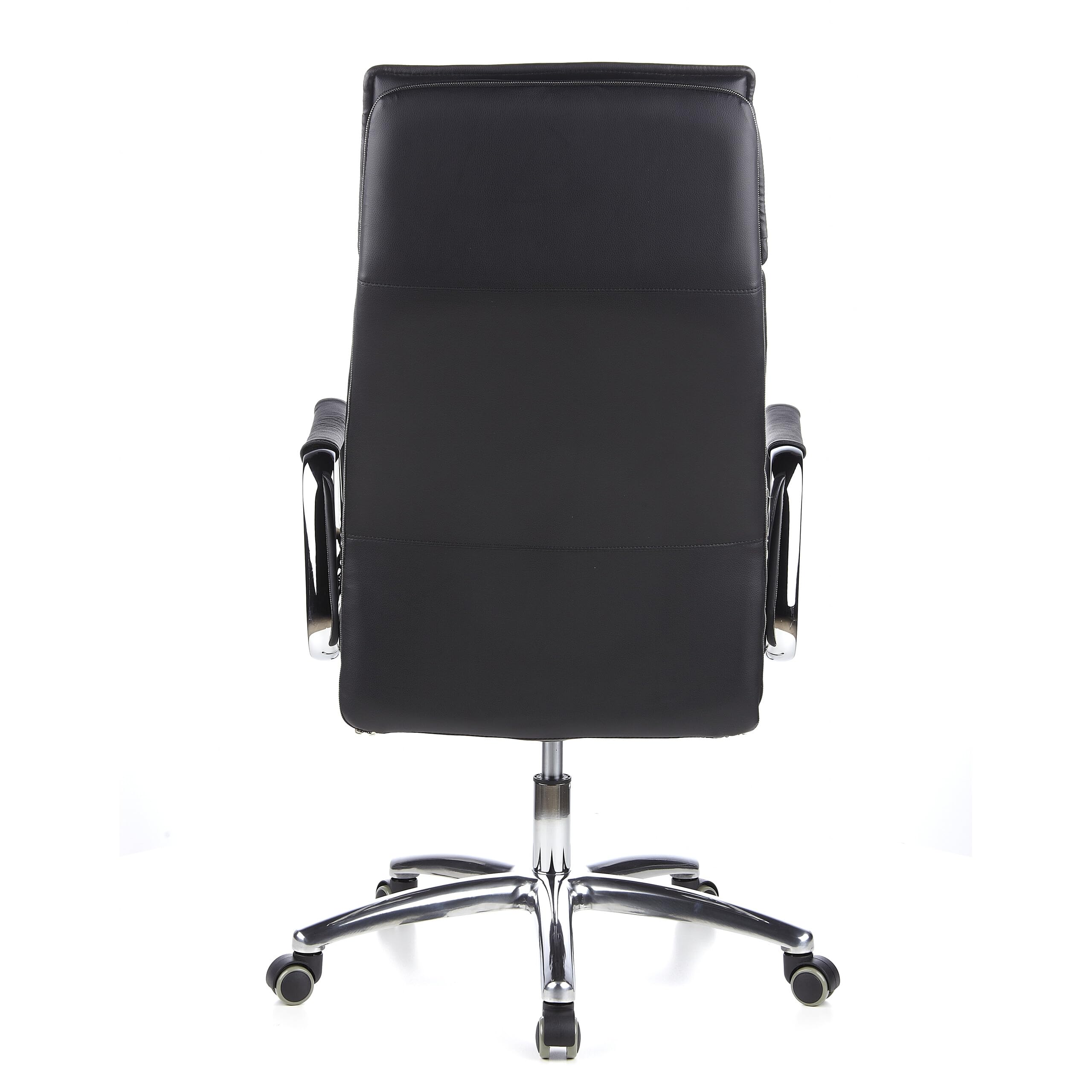 hjh OFFICE 600920 Chefsessel Bürostuhl Villa 20 Nappaleder Schwarz Büro-Sessel mit hoher Rückenlehne