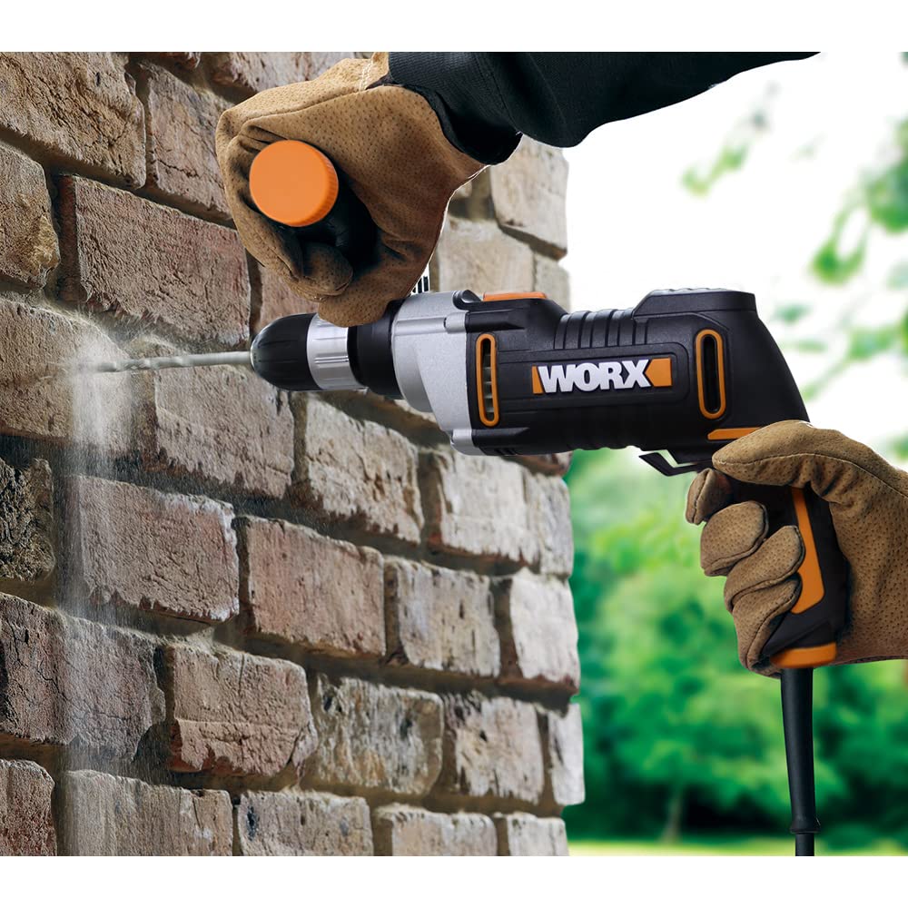 WORX WX328 Schlagbohrmaschine 810W - exaktes Bohren in Holz, Beton & Stahl - einfacher Werkzeugwechsel - stufenlose Drehzahlregulierung - exakte Bohrtiefe mit Tiefenanschlag - ergonomisches Design