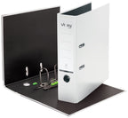 VON Leitz 5er Pack Ordner A4, Karton mit Kunststoffeinband, 80 mm Rückenbreite, Für 600 Blatt, FSC-zertifizierter Karton, Für Schule, Studium & Haushalt, Weiß, 10551001