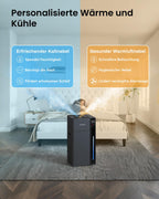 Luftbefeuchter Große Räume 20L, Warm&Kalter Nebel Humidifier bis 100 m² Zuhause Raumbefeuchter, 360° Doppeldüsen Ultraschall Luftbefeuchter, Schlafzimmer/Wohnzimmer/Büro/Pflanzen/kommerzielle, Schwarz