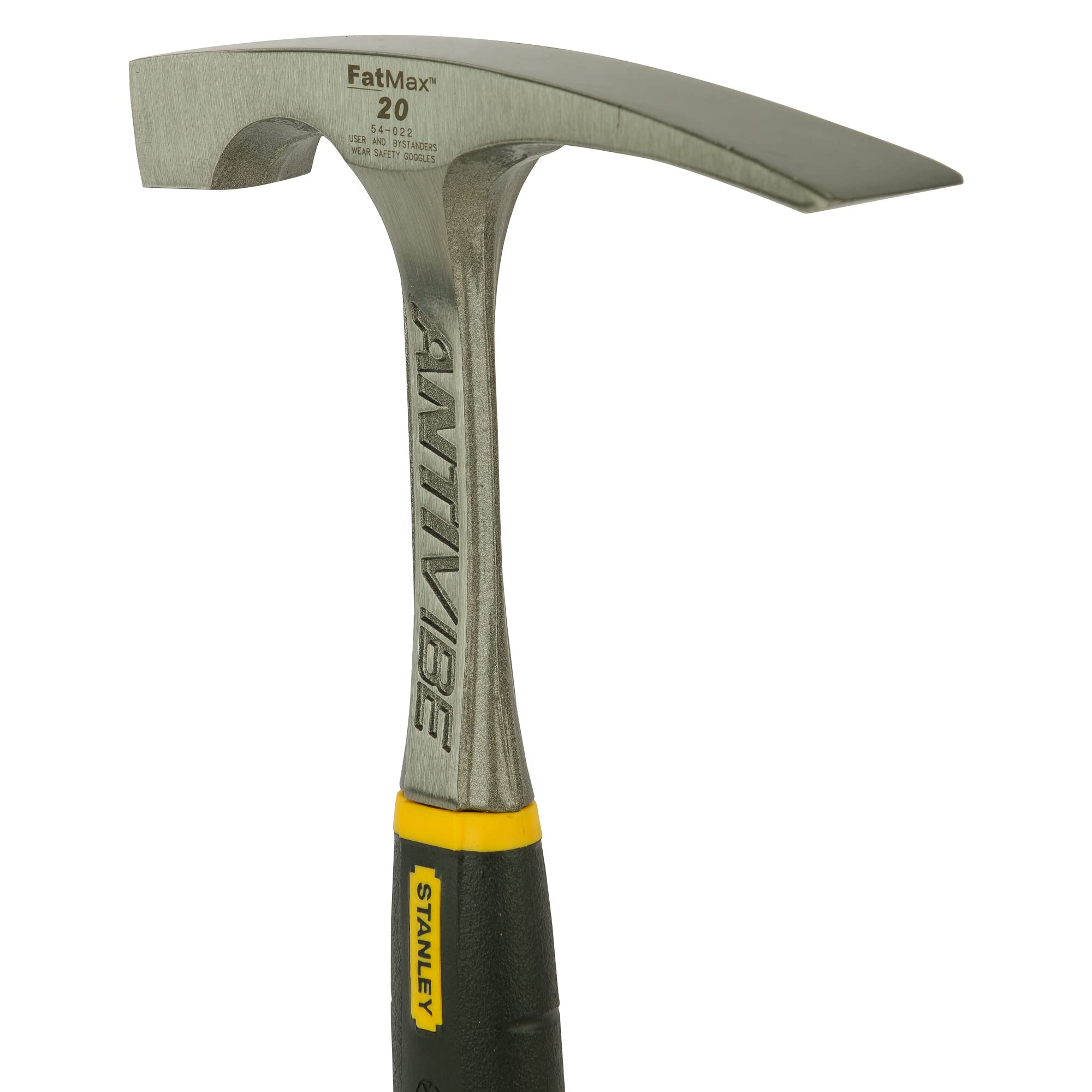 STANLEY Maurerhammer Antivibe (570 g Kopfgewicht, mit Vibrationsdämpfung, Stahlstiel, thermoplastischer Gummigriff) 1-54-022