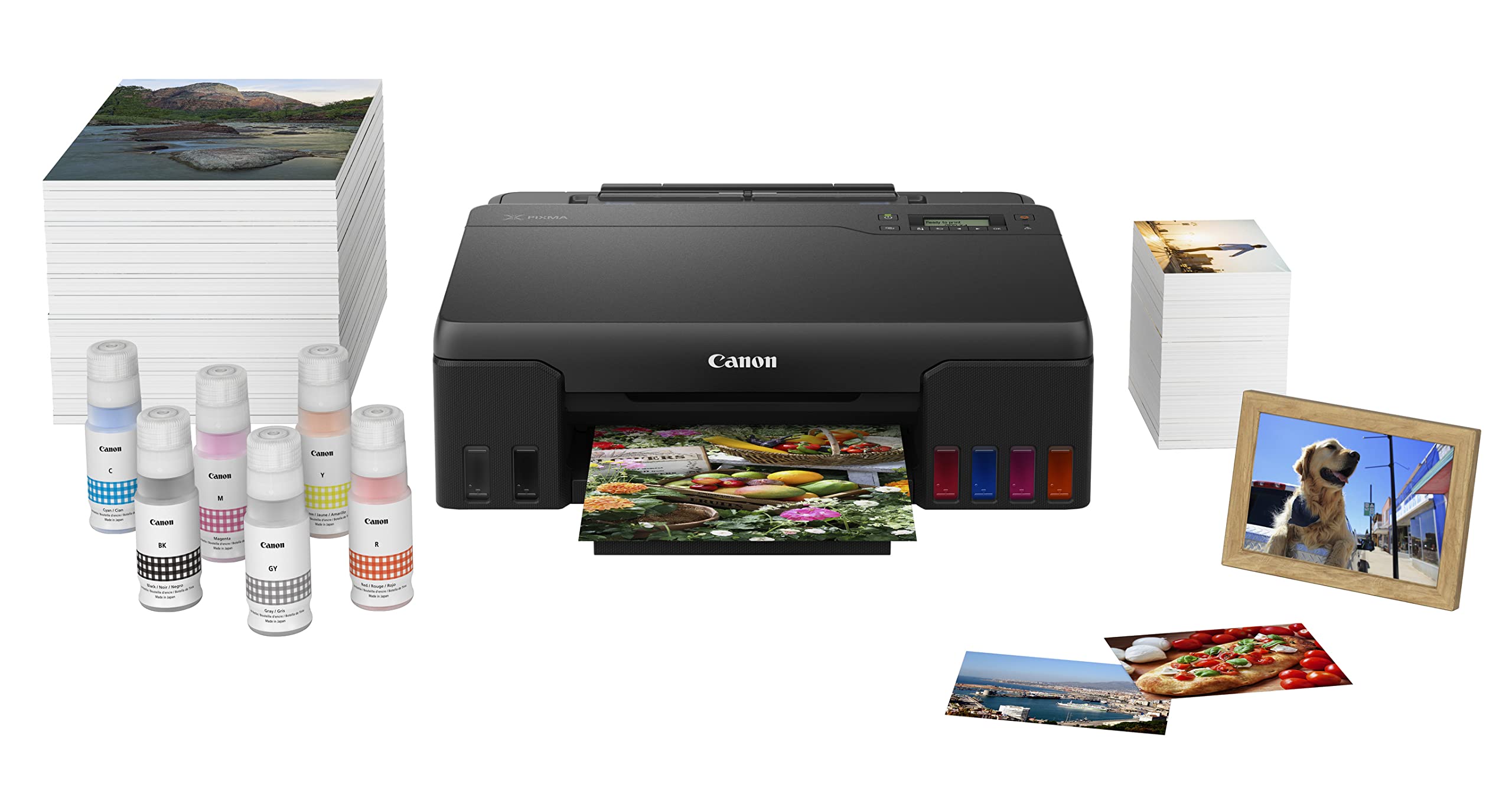 Canon Tintenstrahldrucker PIXMA G550 MegaTank Drucker (4.800 x 1.200 dpi, Fotodrucker 10x15 cm, LC Display, WLAN, Canon PRINT App, Mopria, AirPrint, wireless Printing, Auto Power On/Off) schwarz