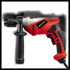 Einhell Schlagbohrmaschine TE-ID 650 E (650 Watt, Qualitätsbohrfutter aus Metall, Rechts-/Linkslauf, Metall-Bohrtiefenanschlag, Spindelarretierung "press&lock")