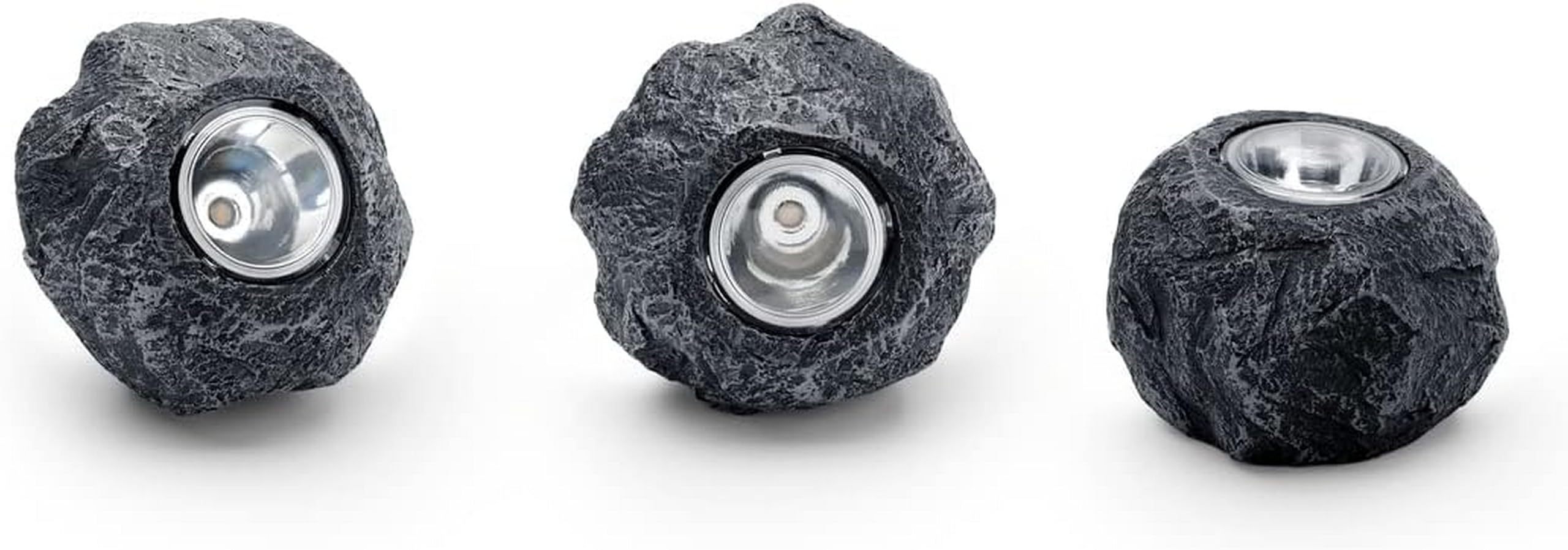 Pontec 87585 PondoStar LED Rocklight Set 3 - schwarzes, attraktives Felsleuchten-Set in zeitloser Schieferoptik / Unterwasserbeleuchtung