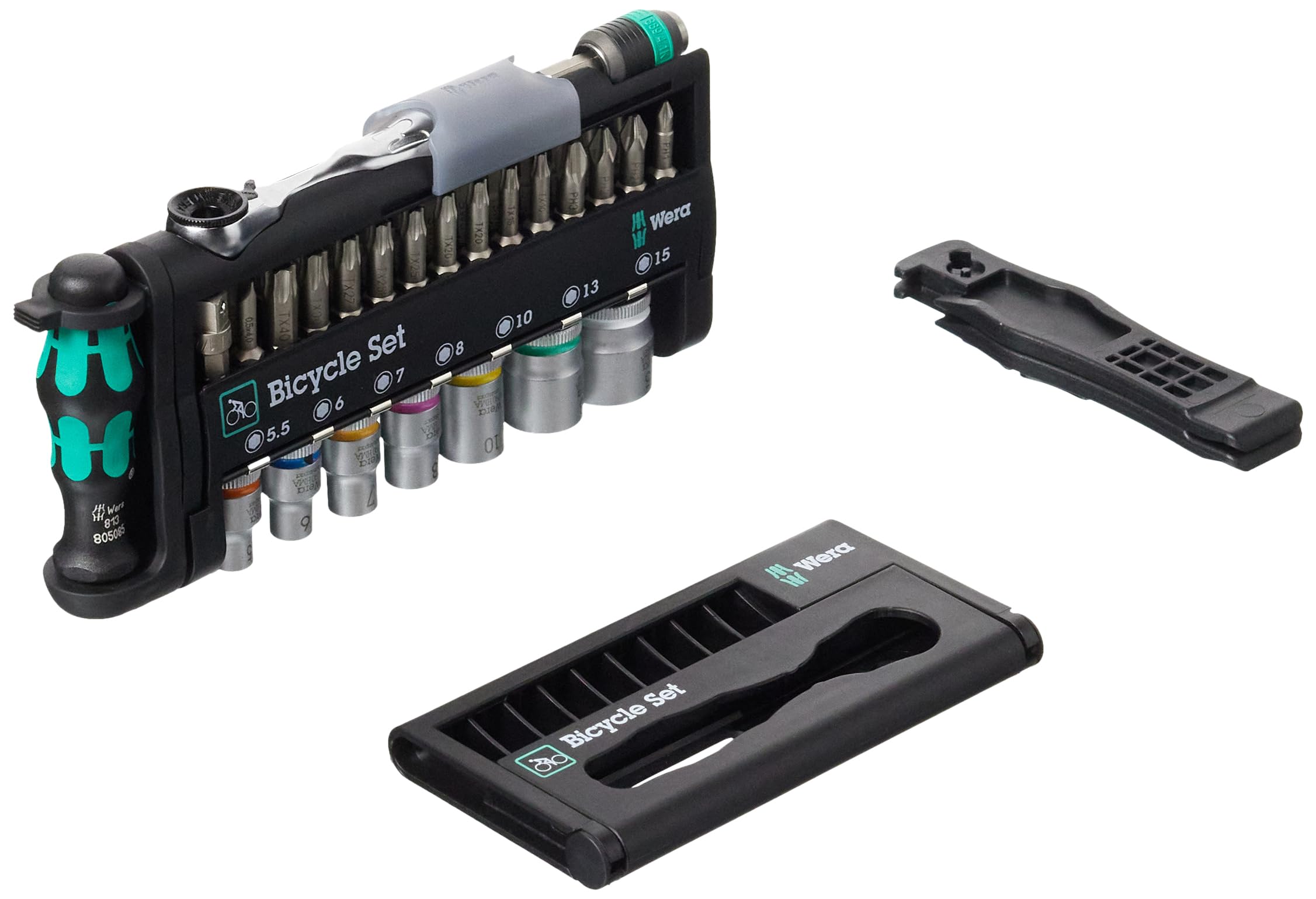 Wera 05004172001 Bicycle Set 3, Fahrrad Steckschlüsseleinsatz Satz mit Bit Ratsche, 41-teilig