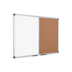 Bi-Office Maya Kombitafel, Halb Magnetisches Whiteboard, Halb Kork-Pinnwand, Aluminiumrahmen, 60 x 45 cm