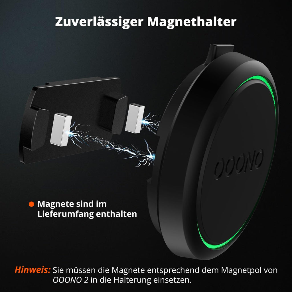 SUPMEGA Magnetische Autohalterung für OOONO CO-Driver NO2, Robuste Metall-Autohalterung mit Eingebauten Magneten, kompatibel mit OOONO NO2 Blitzerwarner