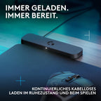 Logitech G POWERPLAY 2, Kabelloses Lade-Mauspad für kompatible Gaming-Mäuse, 34,5 x 28,4 cm, 3,5 mm Höhe, für PC/Mac – Schwarz