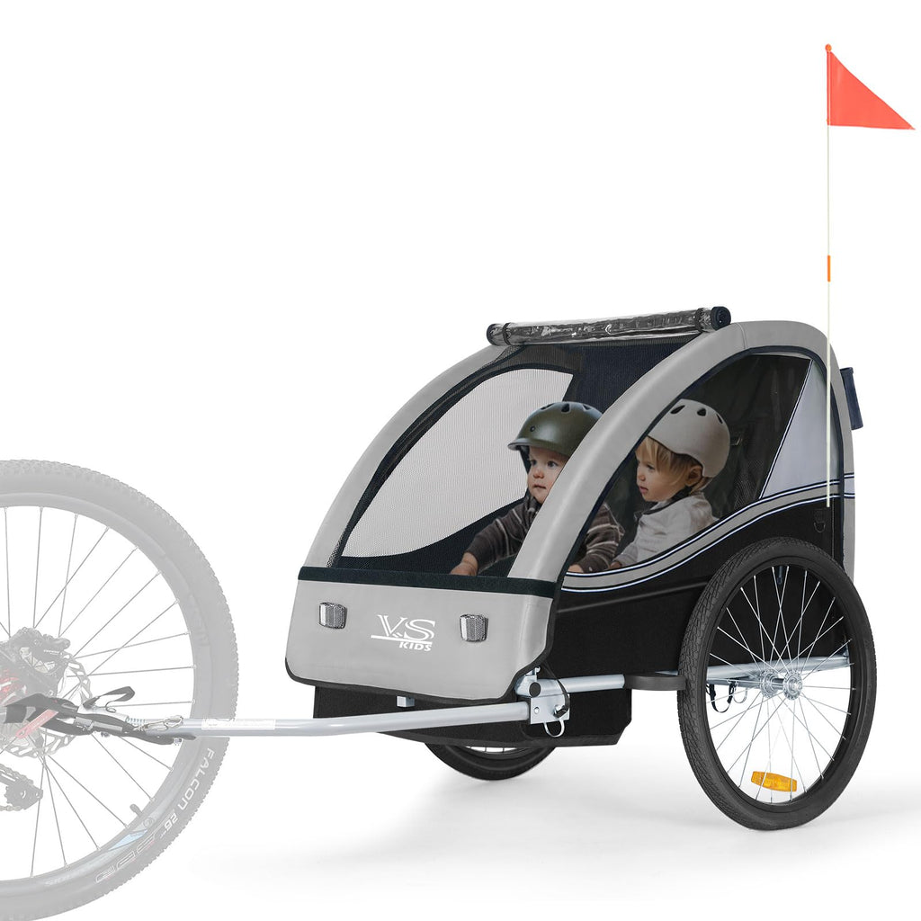 Tiggo VS 2 in 1 Kinderanhänger Fahrradanhänger Anhänger mit Buggy Set Jogger 50202 (Grau)