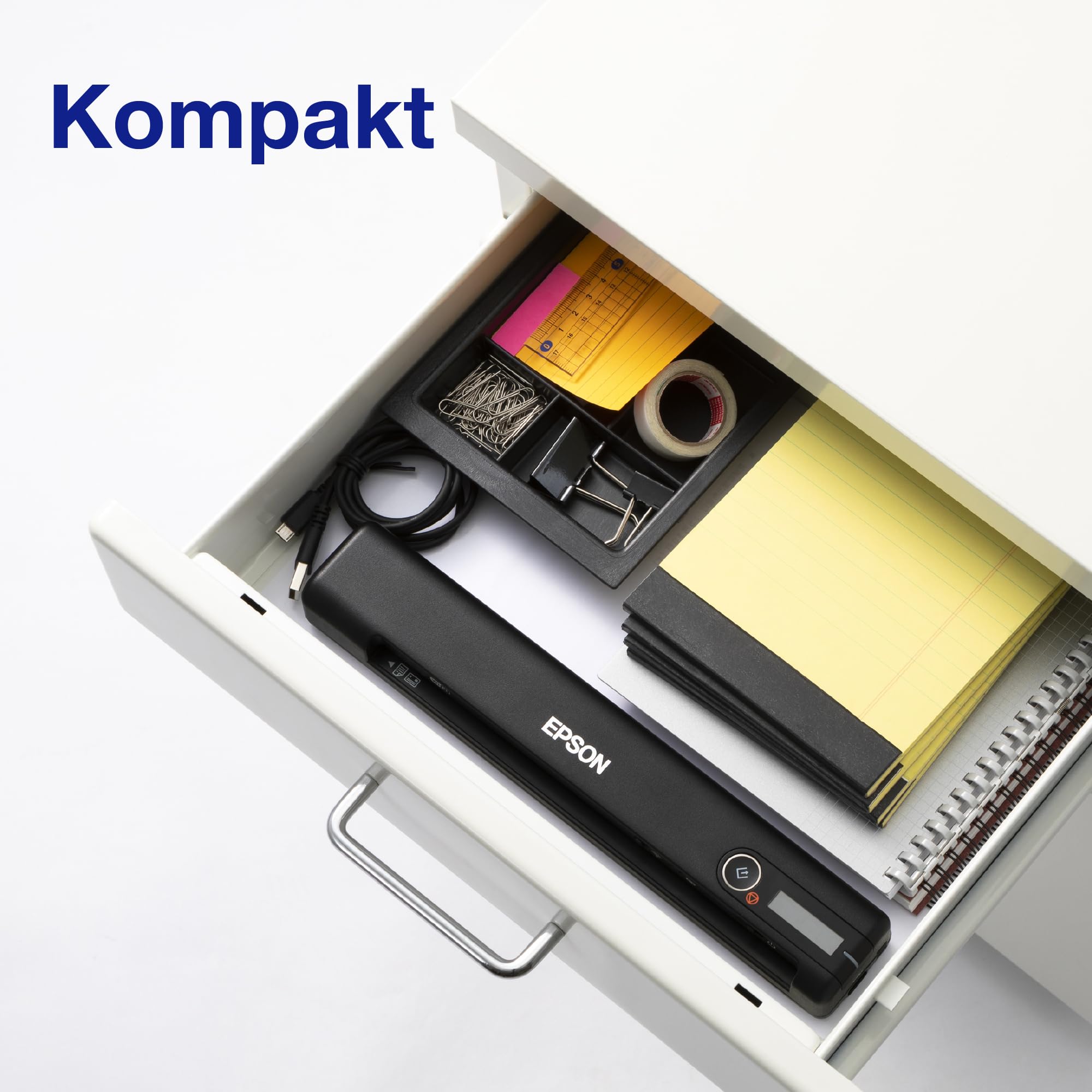 Epson WorkForce ES-60W mobiler Dokumentenscanner (Scanner, DIN A4, integrierter Akki, 600dpi, WiFi, USB 2.0)