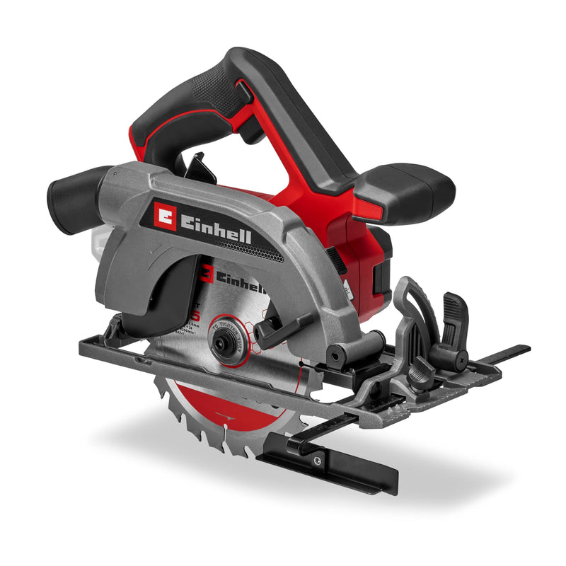 Einhell Akku-Handkreissäge TE-CS 18/165-2 Li - Solo Power X-Change (18 V, Ø 165 mm Sägeblatt, 57 mm Schnitttiefe, werkzeuglose Einstellung, LED, ohne Akku)
